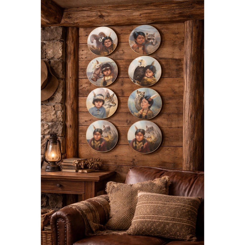 Vintage 1986 Perillo Pride of America's Indians Complete 8 Plate Set Artaffects